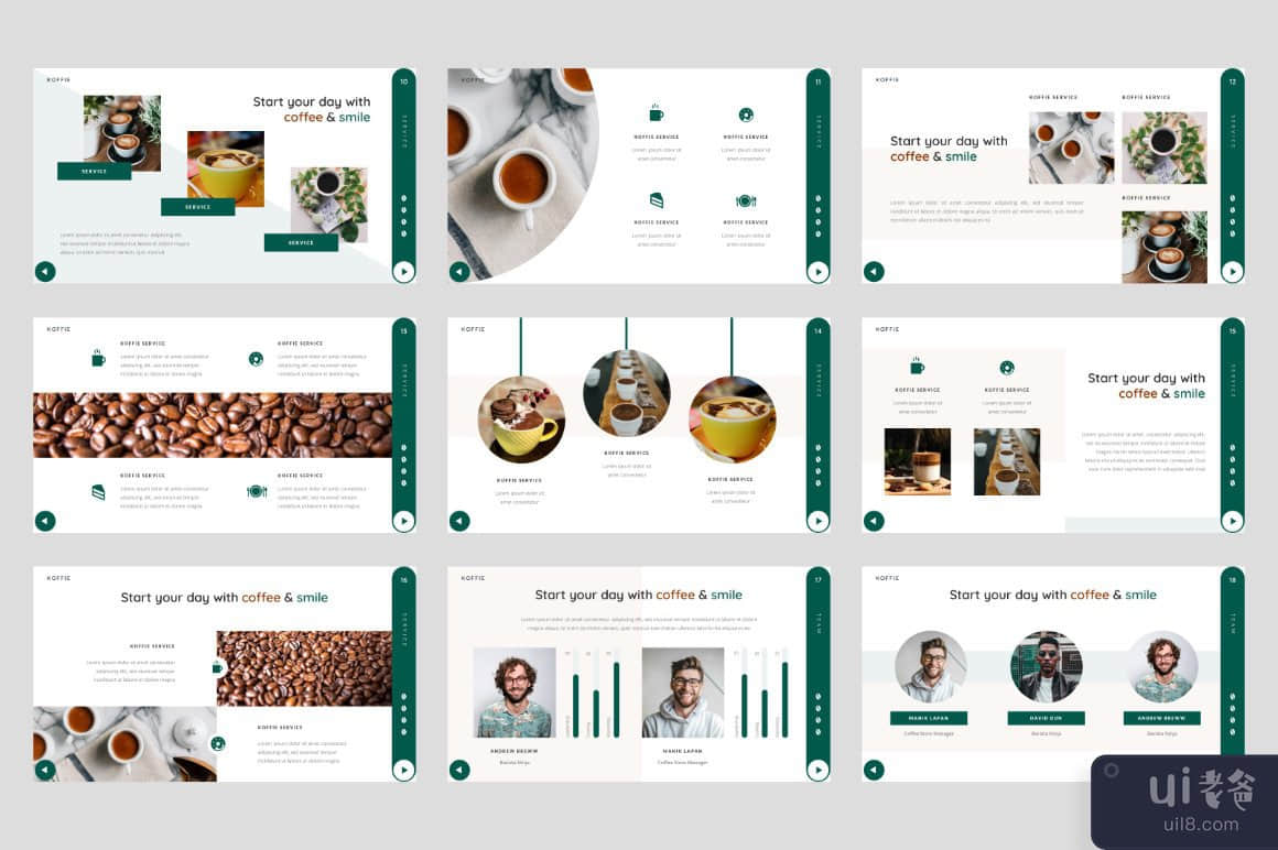 Koffie - 咖啡演示文稿 Google 幻灯片模板(Koffie - Coffee Presentation Google Slides template)插图3