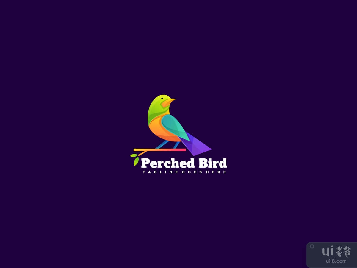 Perched bird logo desing