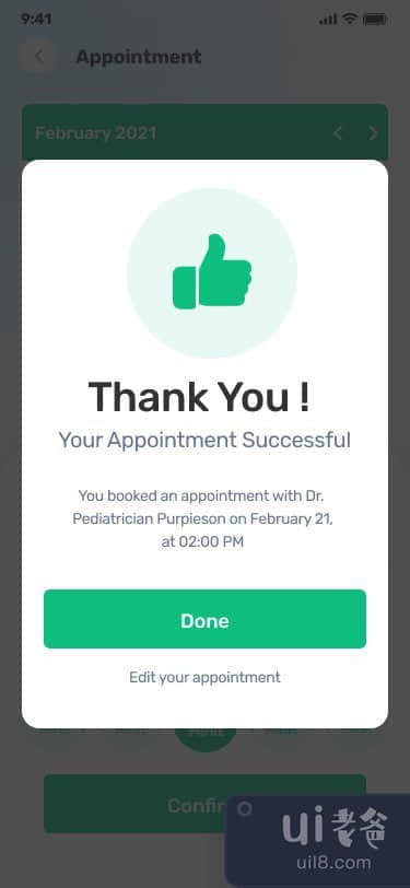 医生应用 ui（医生预约屏幕）(Doctor app ui (Doctor Appointment screen))插图