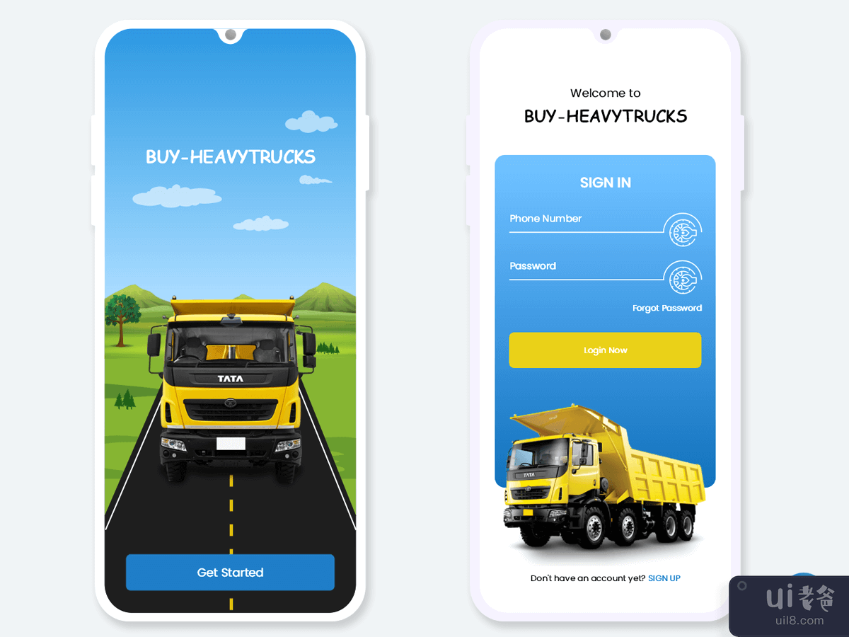 购买重型商用卡车车辆移动应用程序 UI 套件(Buy Heavy Commercial Trucks Vehicle Mobile App UI Kit)插图2