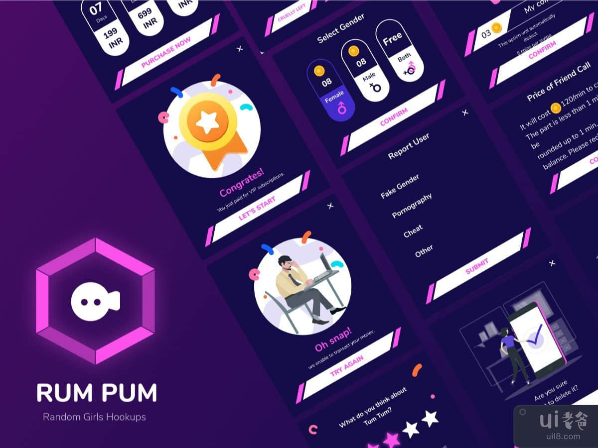 RUM PUM - 实时视频通话 UI 设计部分 - 4(RUM PUM - Live Video Call UI Design Part - 4)插图8