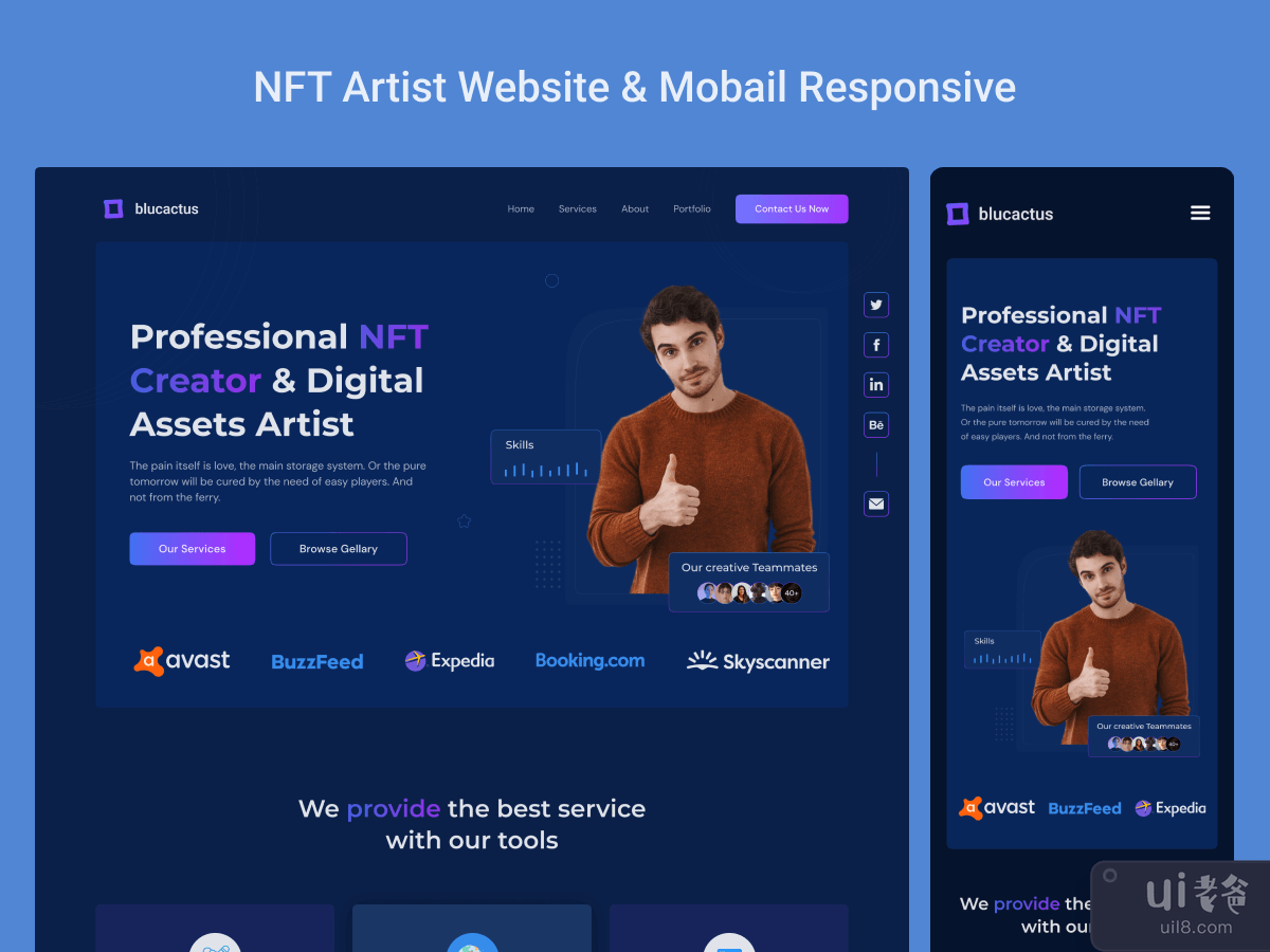 NFT Artist Website & Mobile Responsive