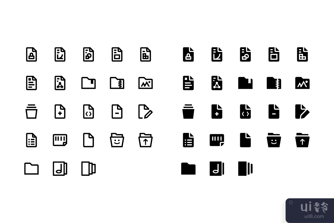 46 个文件和文件夹图标(46 Files and Folders Icons)插图