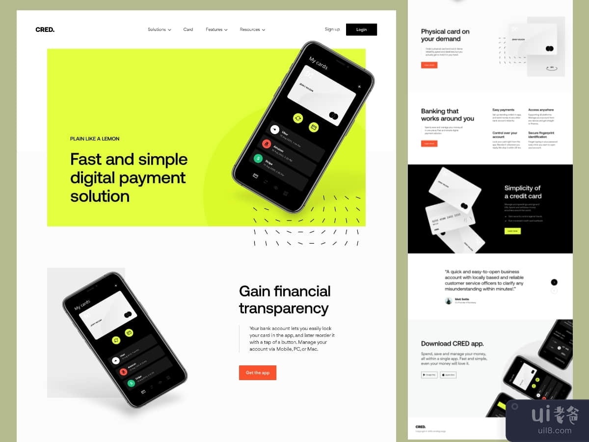 Financial Solution Landing Page Design