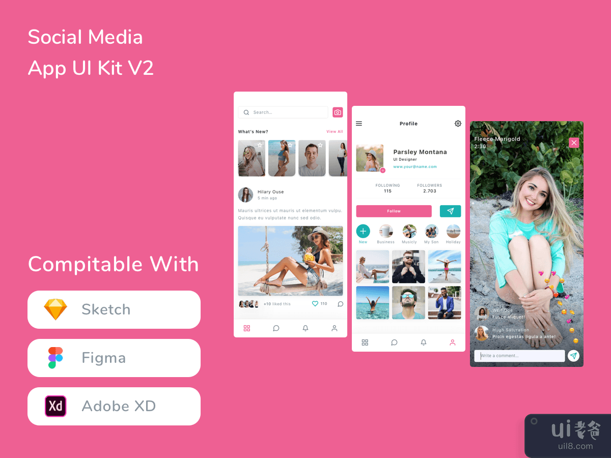 Social Media App UI Kit V2