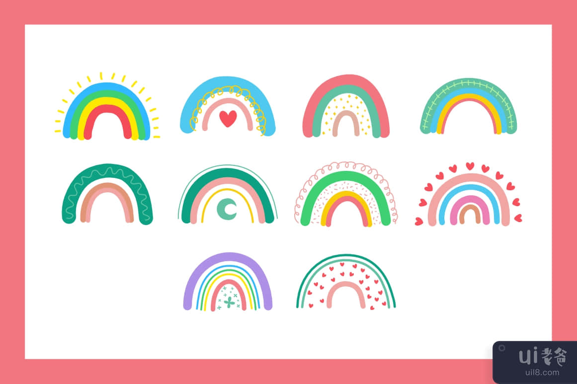 彩虹图标集(Rainbow icons set)插图