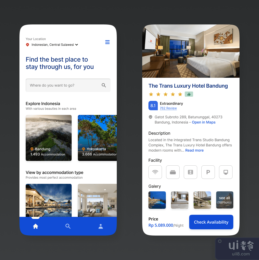 酒店预订应用程序 - UI/UX(Hotel Booking App - UI/UX)插图