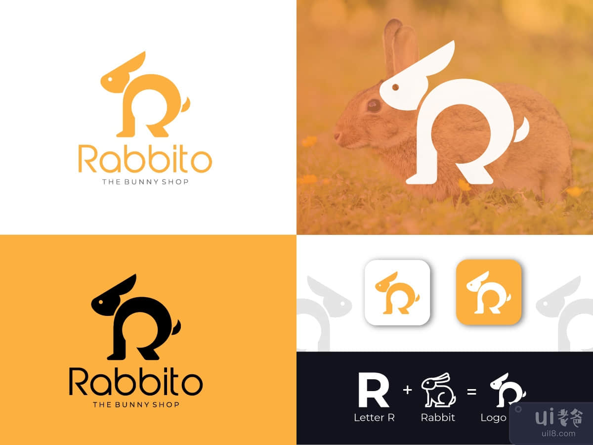 R Letter Logo Mark For Rabbito