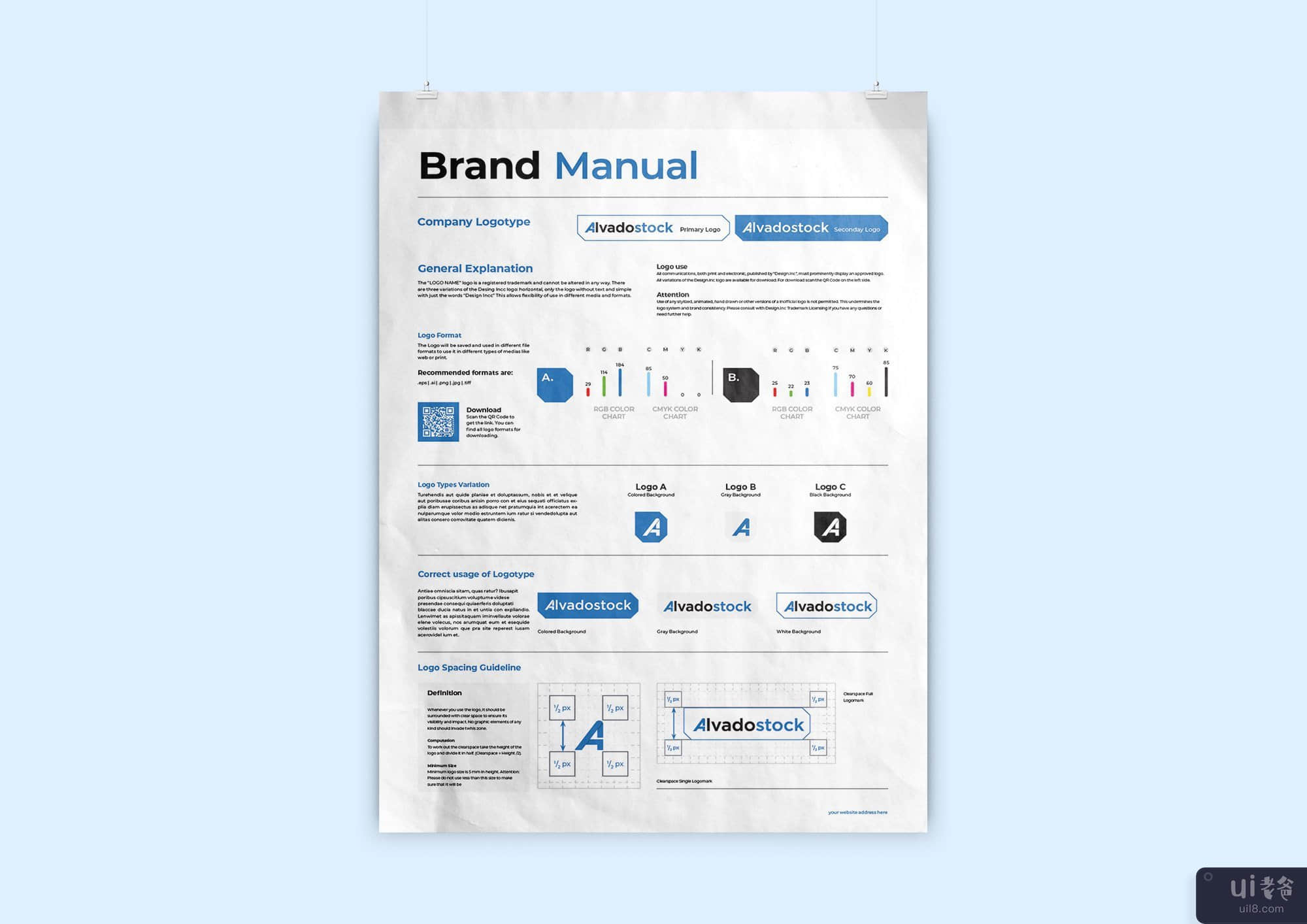 Din A3 品牌手册海报模板(Din A3 Brand Manual Poster Template)插图1