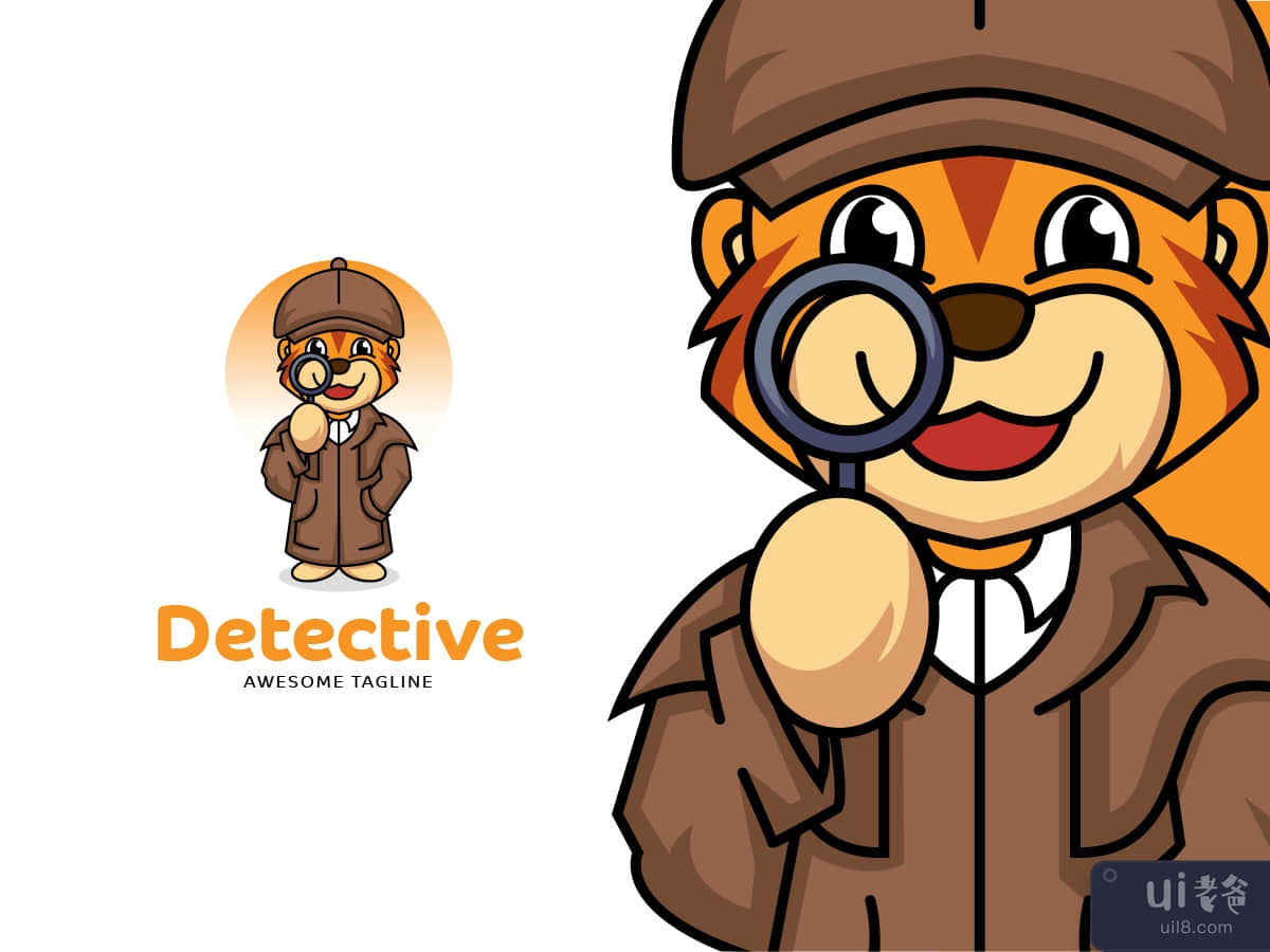 Tiger Detective Mascot Logo