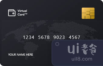 信用卡应用程序黑色设计(Credit Card App Black Design)插图