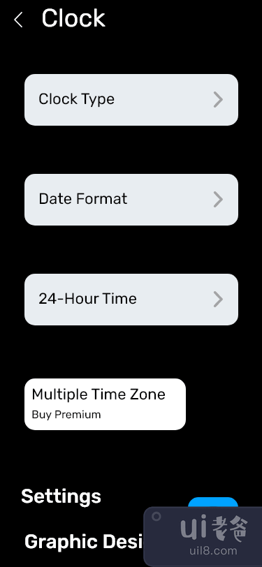 时钟应用界面(Clock App UI)插图
