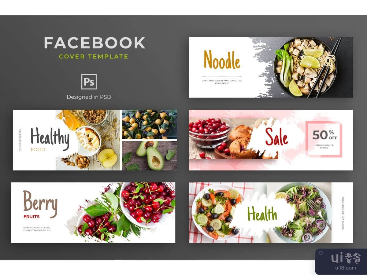 Facebook Cover Template Healhty Food