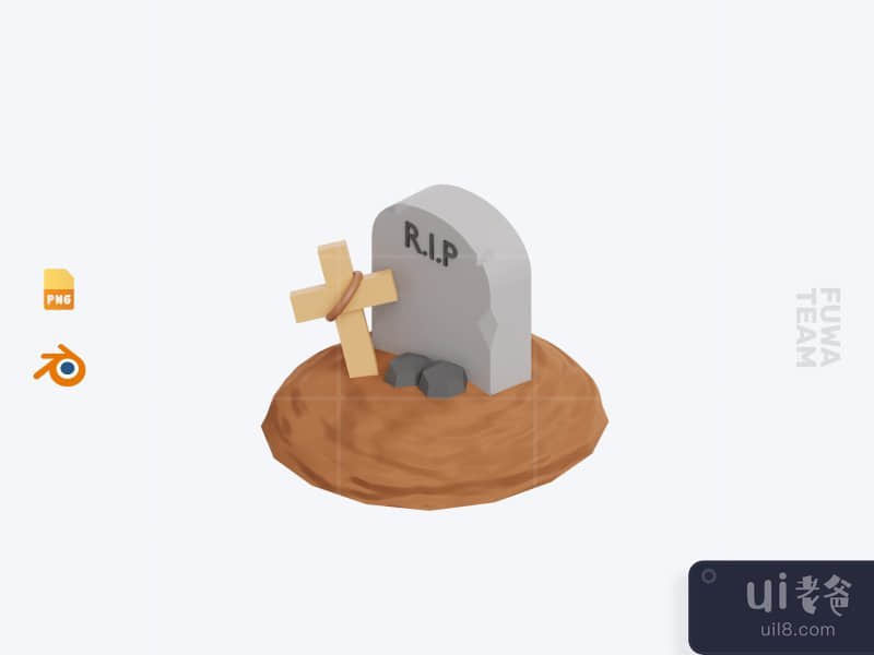 Graveyard - 3D Halloween Icon Pack