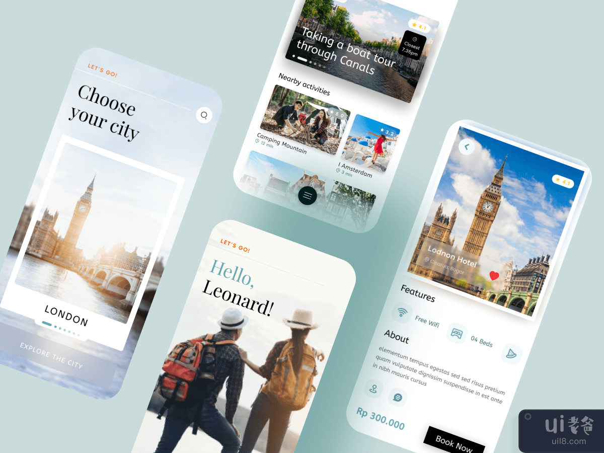 Travel App UI Design.