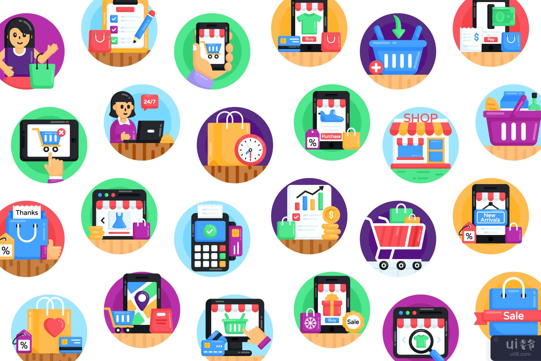 100 个购物和电子商务图标(100 Shopping and Ecommerce Icons)插图6
