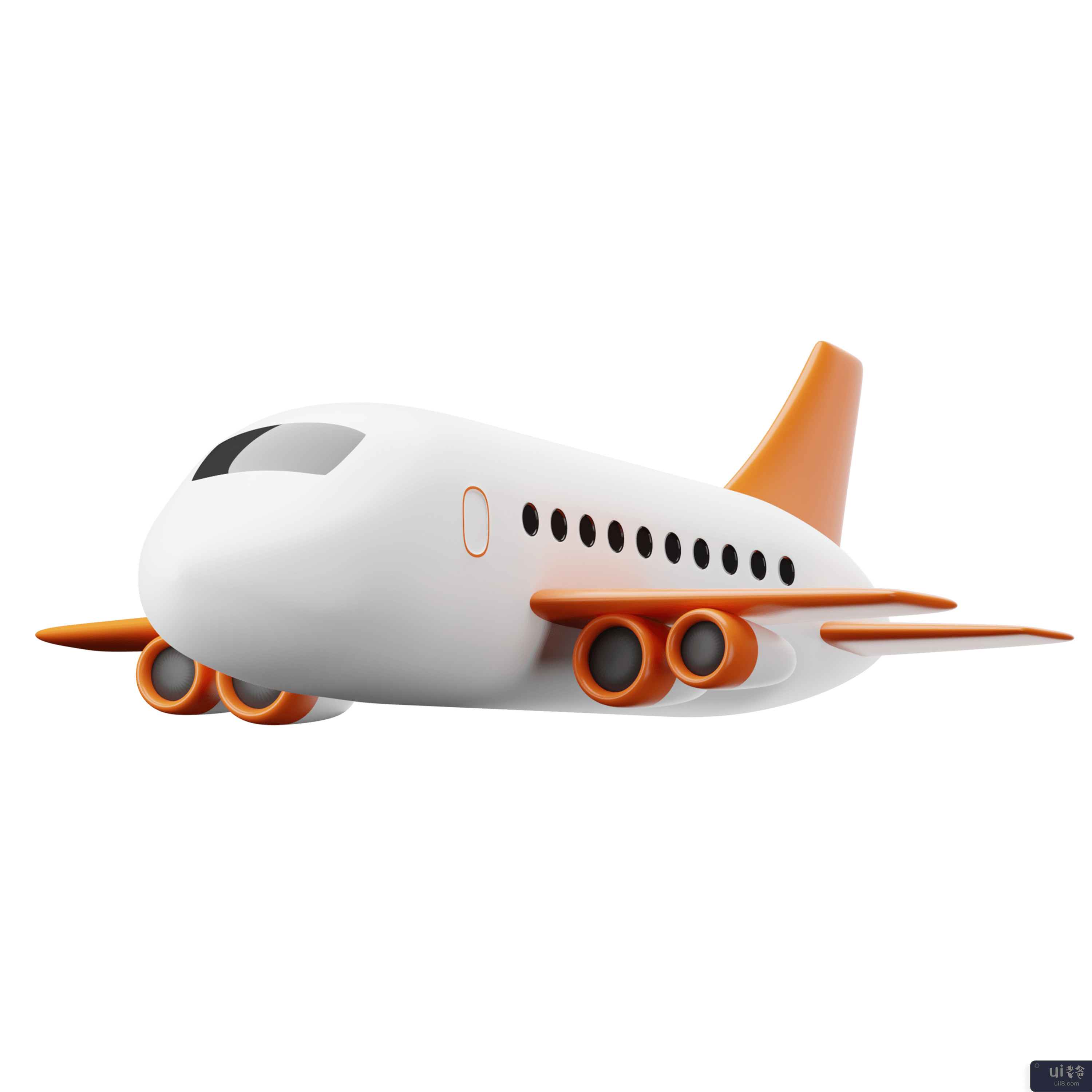 3D 旅行和假期插图包-飞机(3D Travel and Holidays Illustration Pack - Airplane)插图