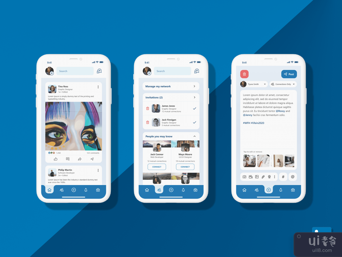 交互式 LinkedIn 应用程序重新设计(Interactive LinkedIn App Redesign)插图