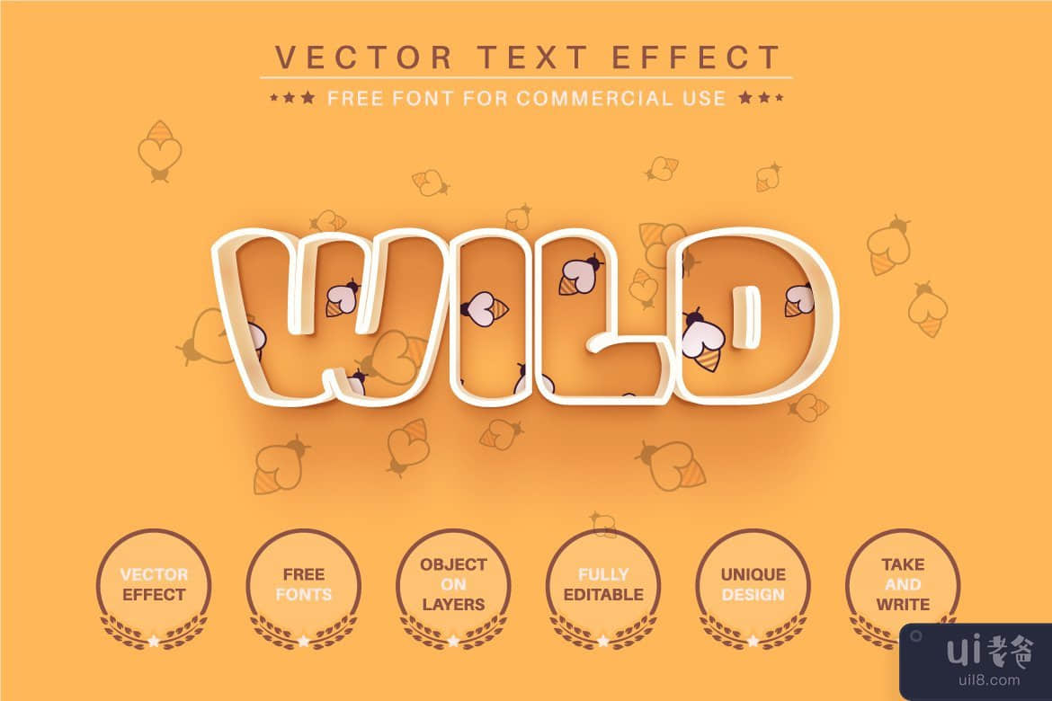Honey - 可编辑的文字效果，字体样式(Honey -  Editable Text Effect, Font Style)插图1