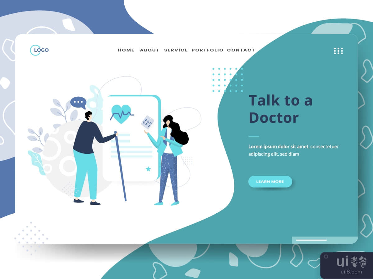 Flat illustration of Talk to a Doctor
