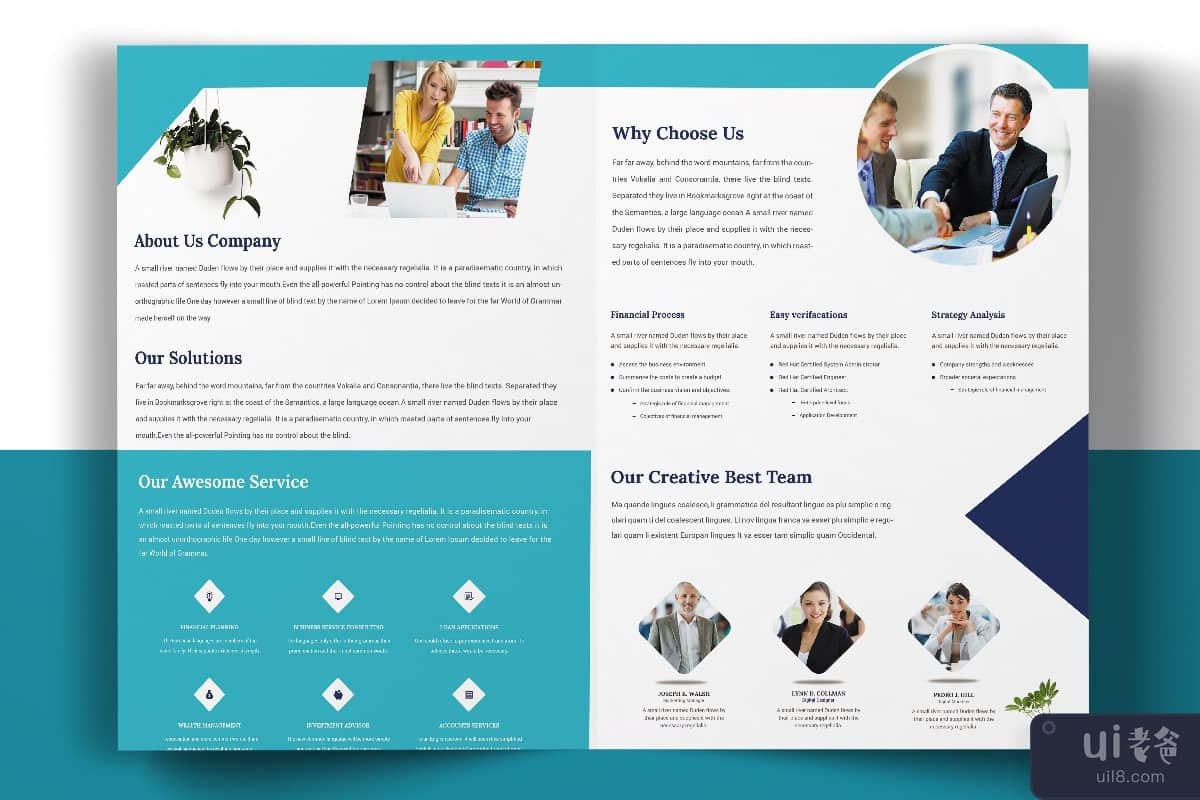 企业双折宣传册模板(Corporate Bifold Brochure Template)插图1