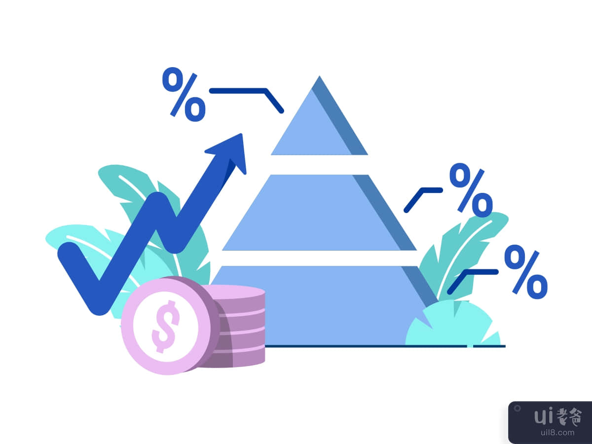 inflation rate formula icon flat Illustration for business finance