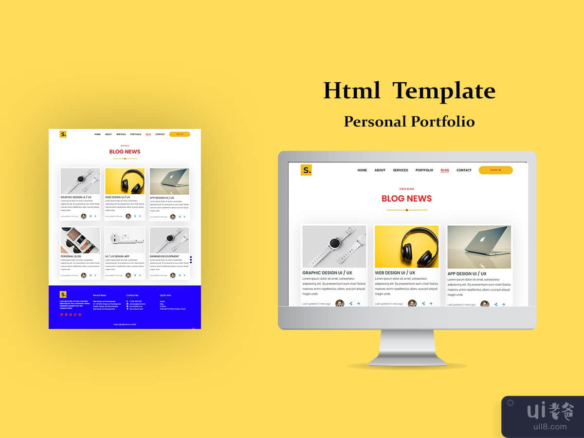 Html Template Blog page