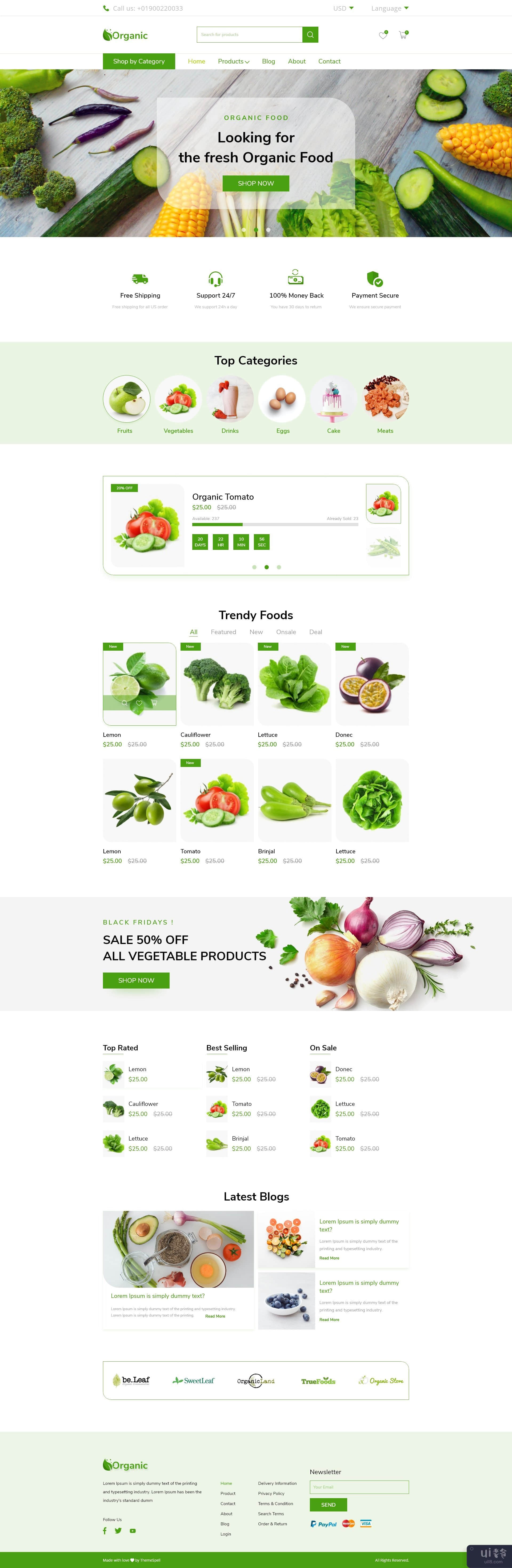 有机-有机食品网站UI设计(Organic-Organic Food Website UI Design)插图1