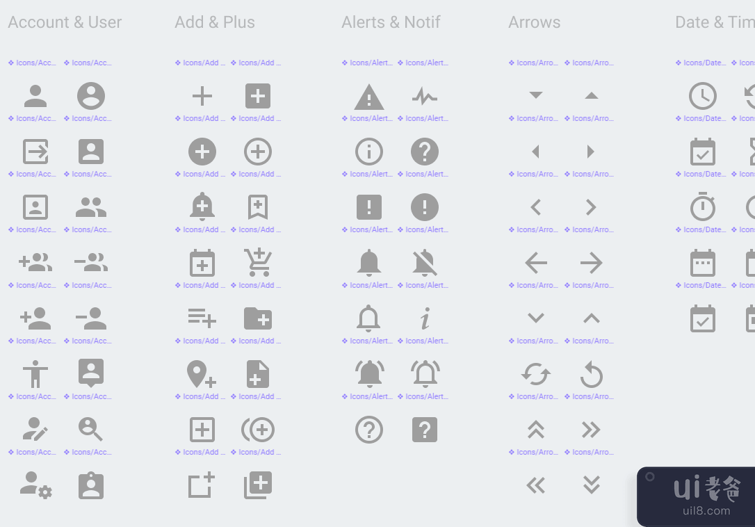 为 Figma 设置了 300 多个材质图标(300+ material icons set for Figma)插图1