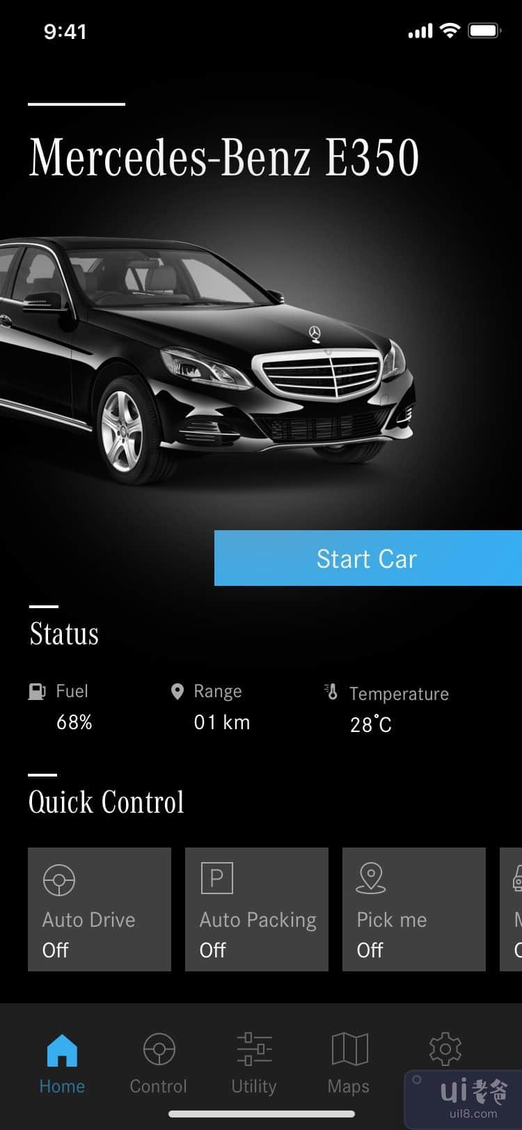 Mex 智能汽车设计应用程序模板概念 #2(Mex Smart Car Design App Template Concept #2)插图