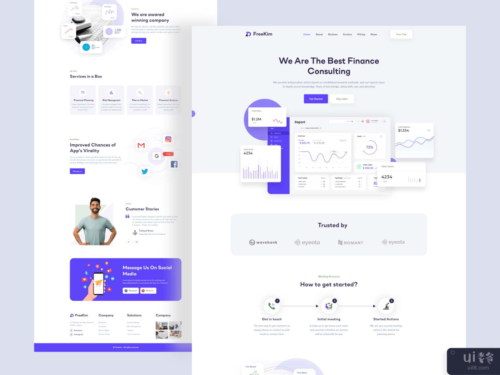 FreeKim - Finance Web Landing Page