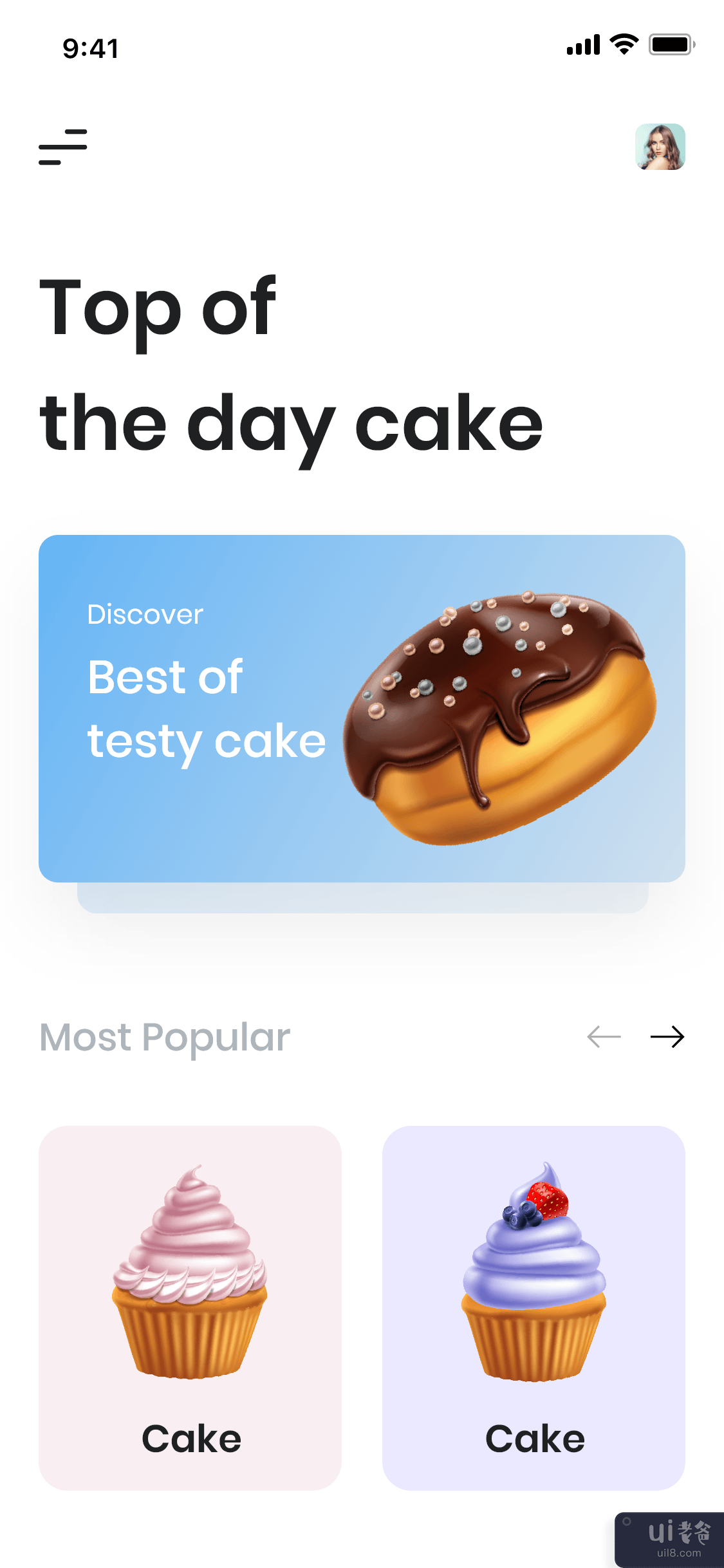 蛋糕店应用程序界面(Cake Shop App UI)插图1