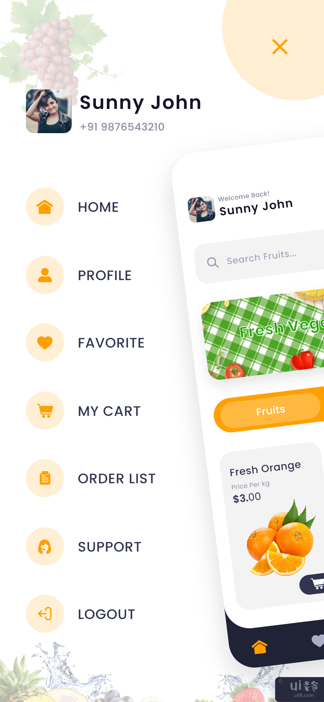 水果应用程序 UI 套件(Fruit App UI Kits)插图5