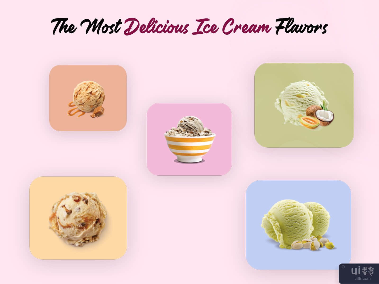 冰淇淋 UI 带来欢乐的用餐体验(Ice Cream UI for a Joyous Meal Experience)插图3