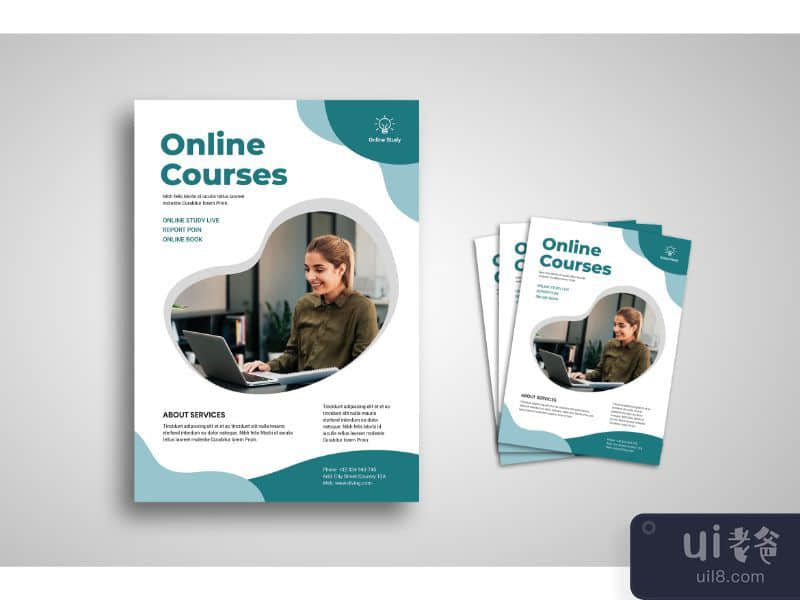 Flyer Template Online Courses Promotion