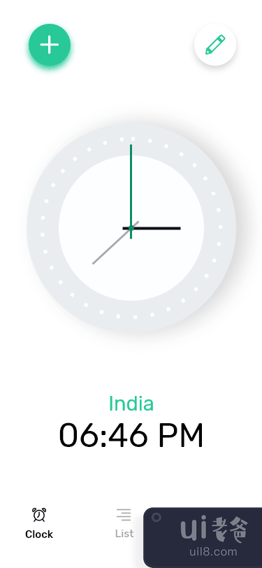 时钟应用界面(Clock App UI)插图1