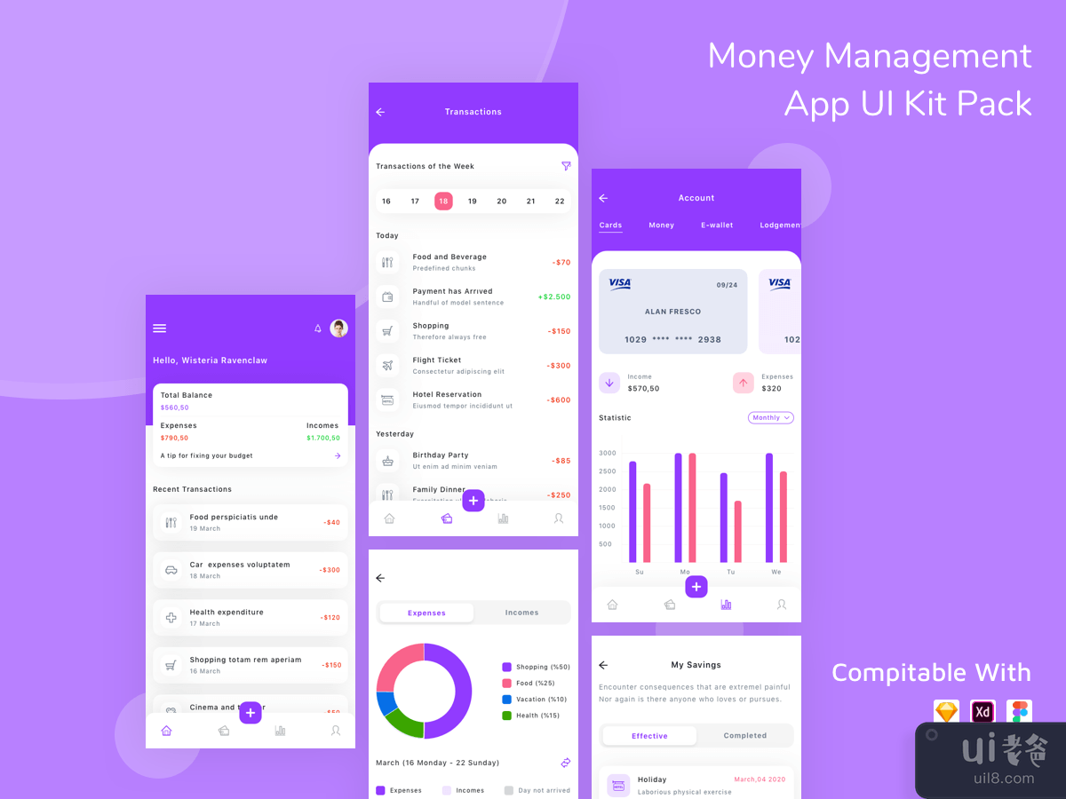 Money Management App UI Kit Pack