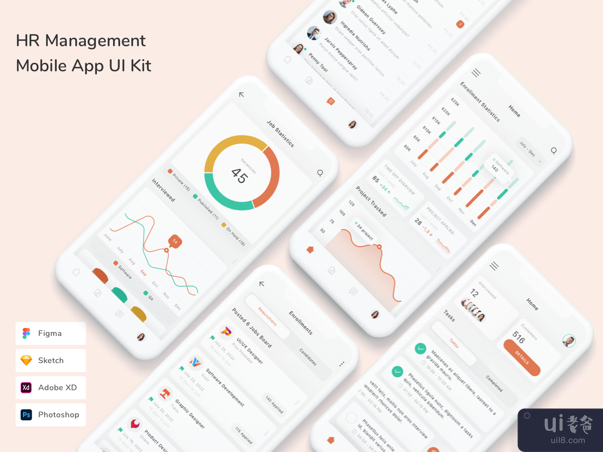 HR Management Mobile App UI Kit