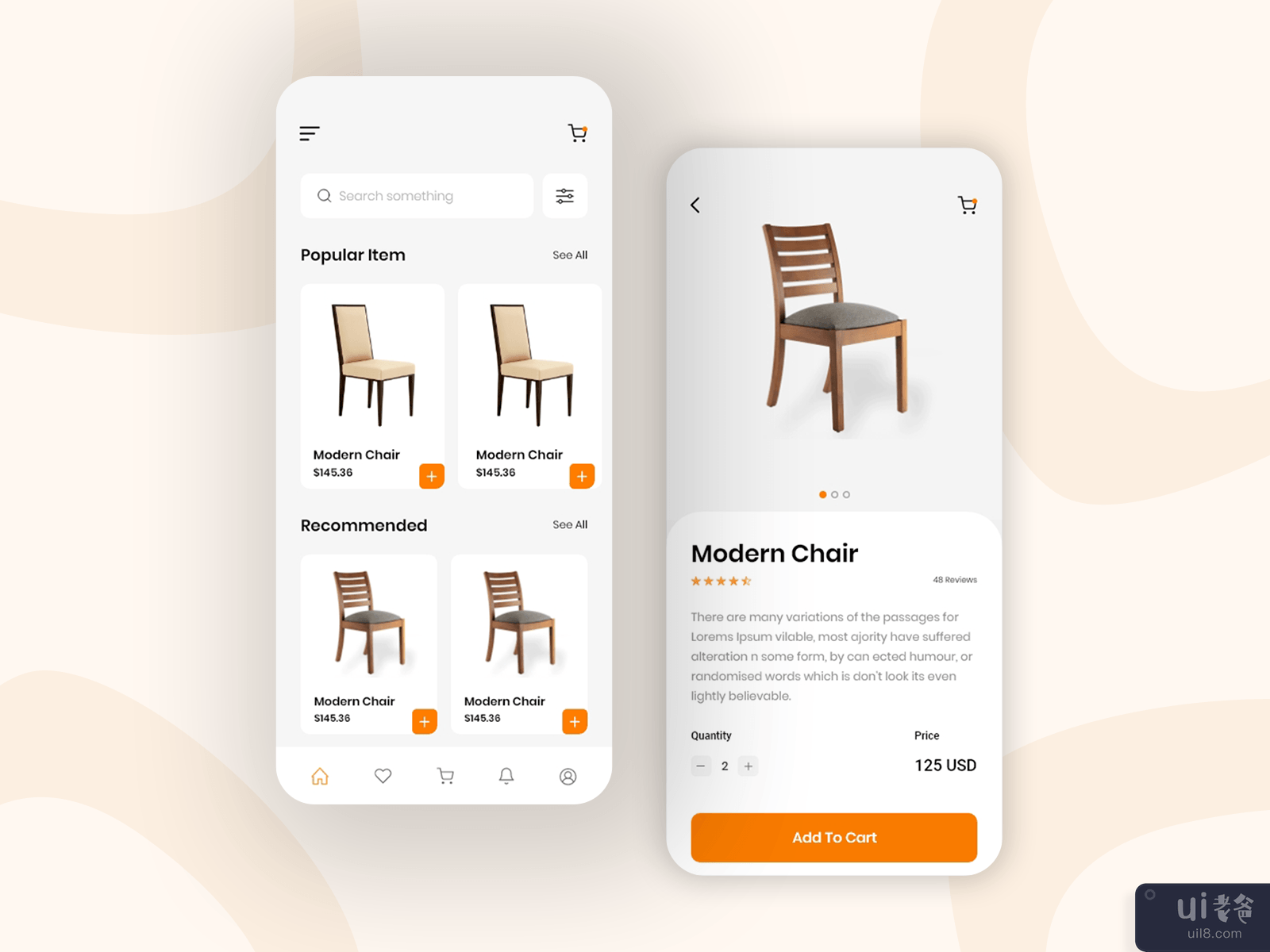 e-Commerce Furniture Shop Mobile Application Design