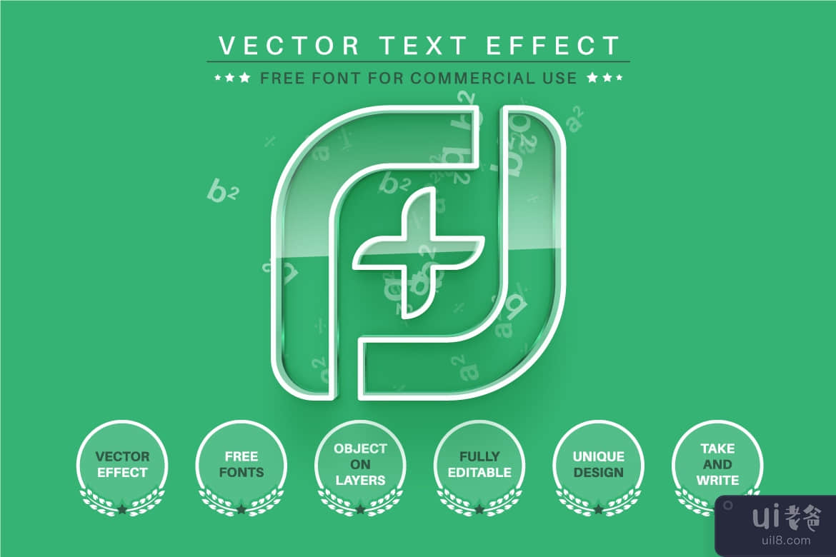代数 - 可编辑的文本效果，字体样式(Algebra - Editable Text Effect, Font Style)插图