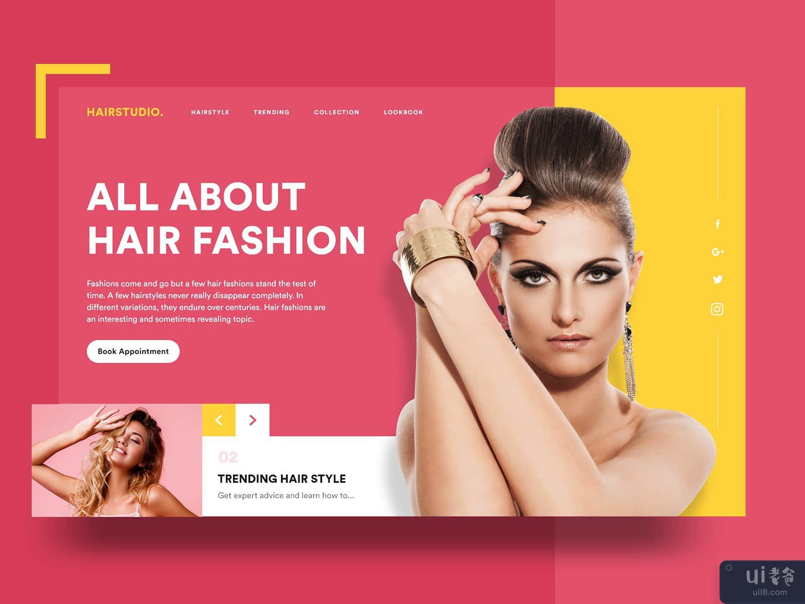 美发沙龙网页设计(Hair Salon Web Design)插图