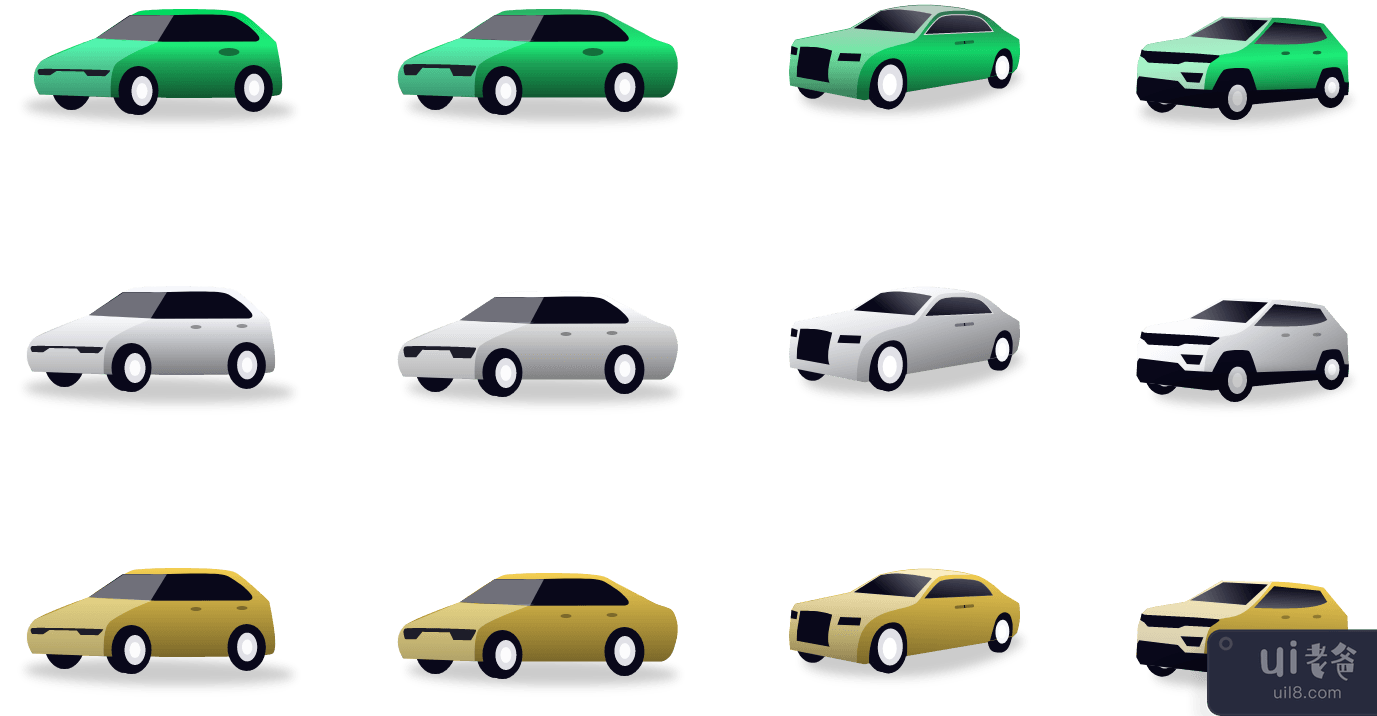 汽车图标集(Car Icon set)插图