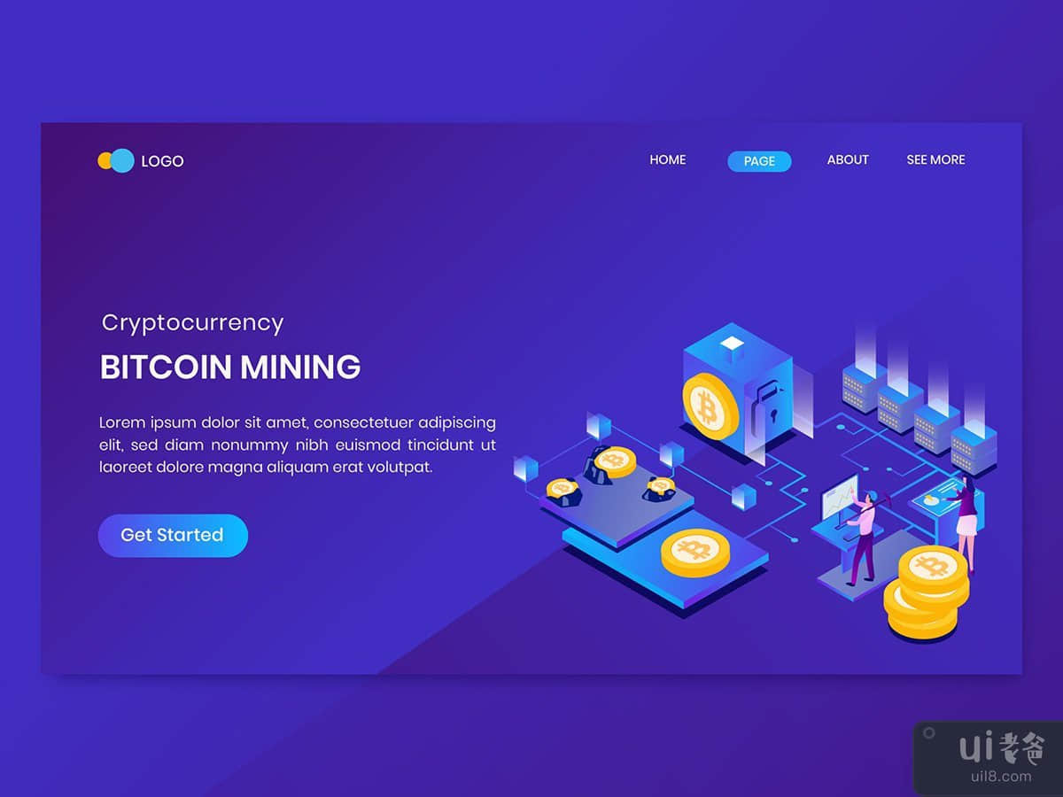 Bitcoin Mining Landing Page Template