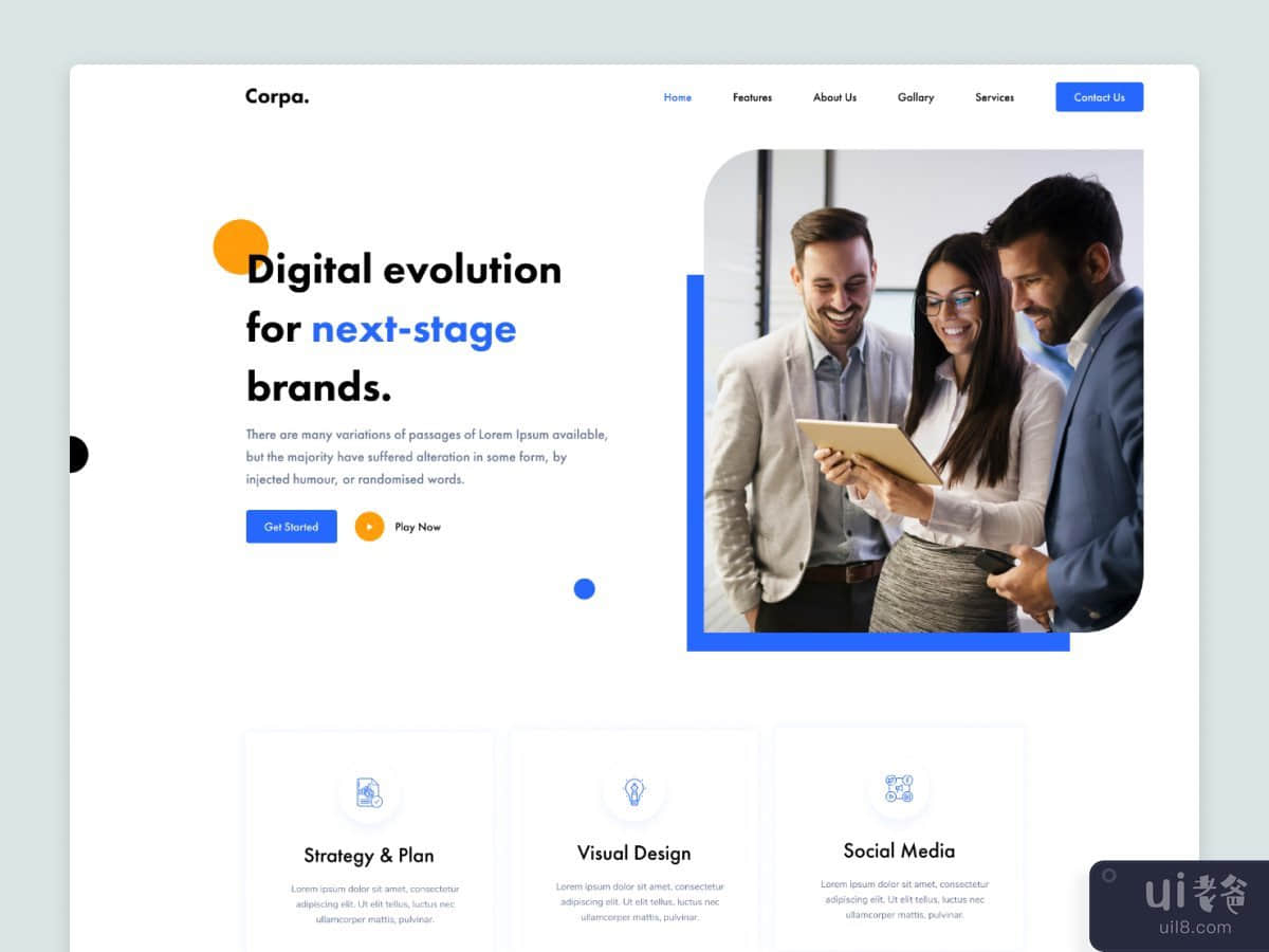 Corpa - 企业网站登陆页面(Corpa - Corporate Website Landing Page)插图1