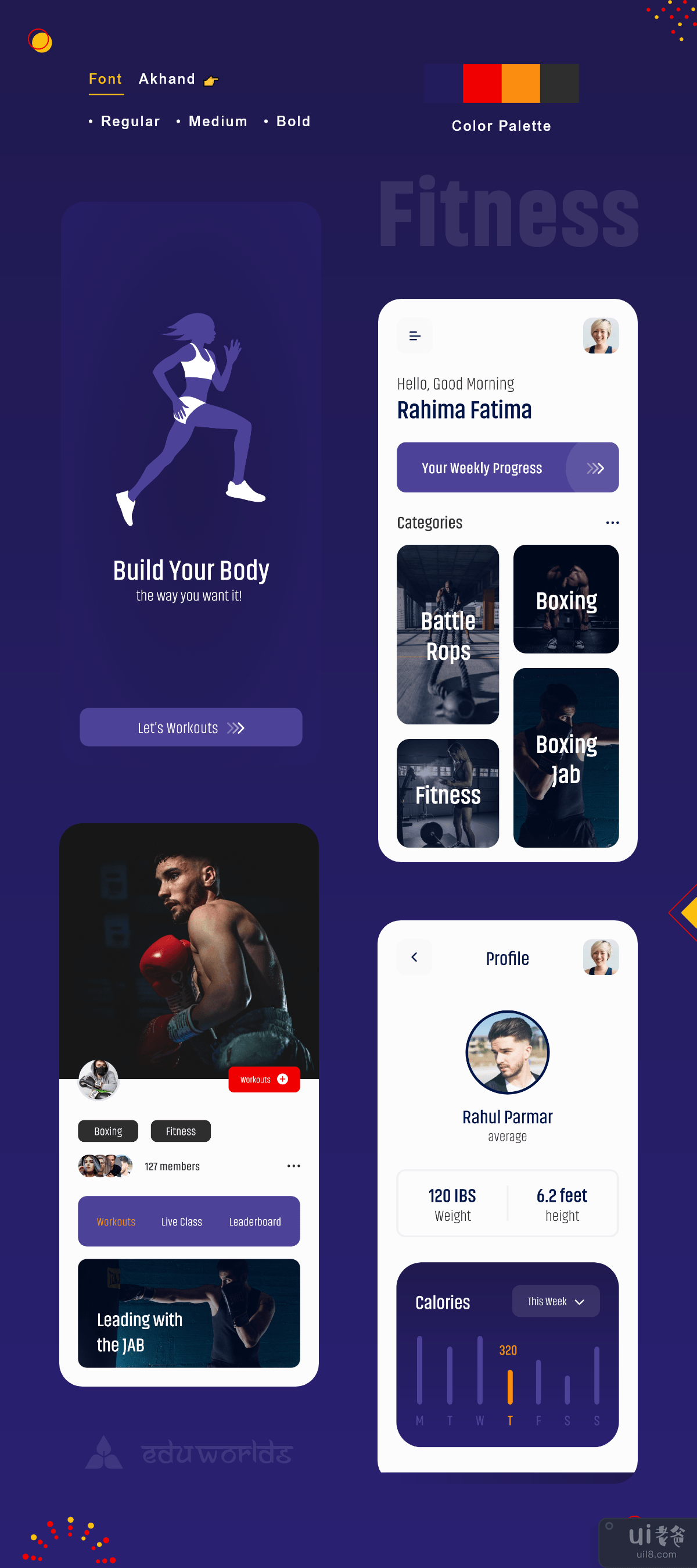 健身App UI设计(Fitness App UI Design)插图