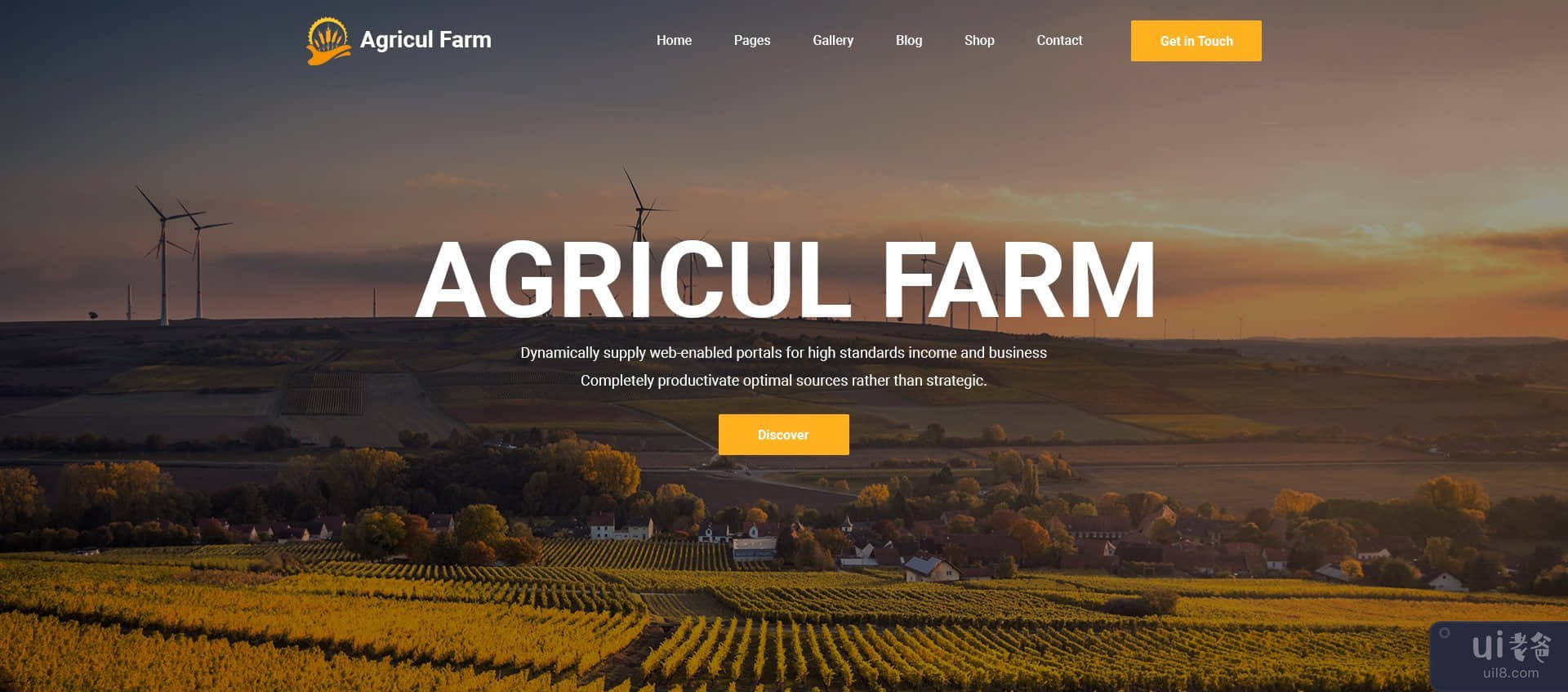 AgriculFarm - 农业和有机食品 PSD 模板(AgriculFarm - Agriculture & Organic Food PSD Template)插图