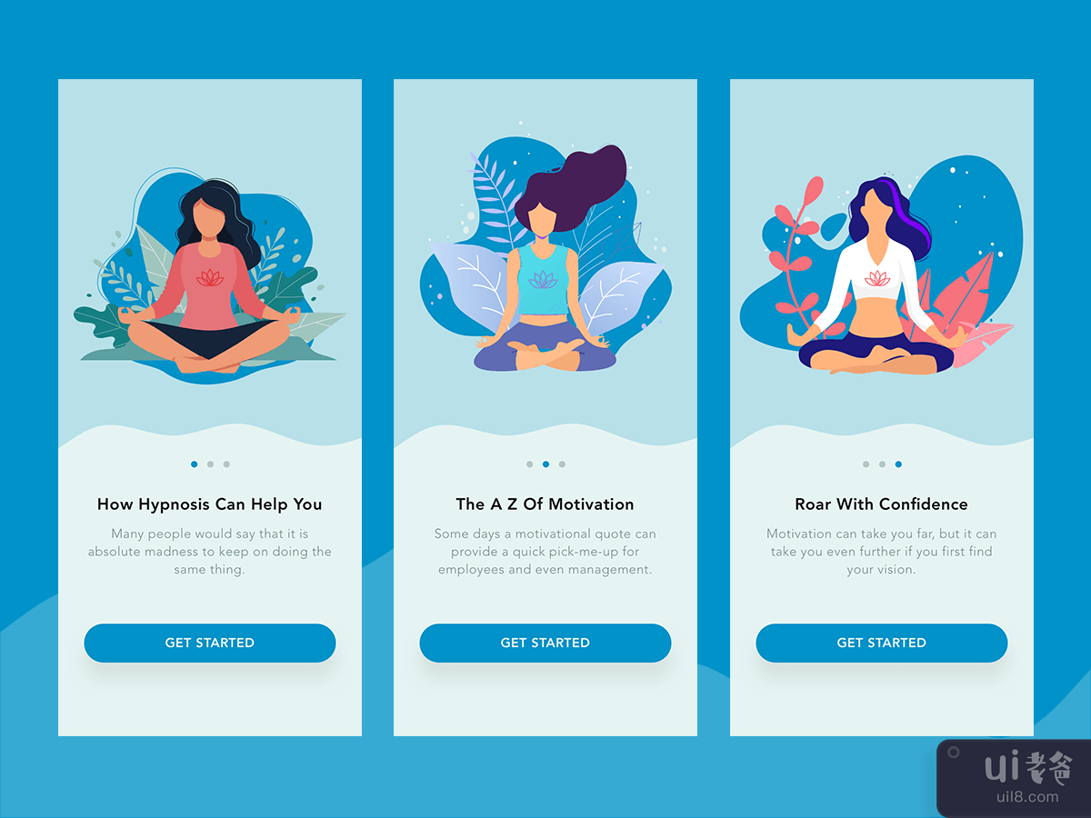 Meditation Walkthrough mobile app concept