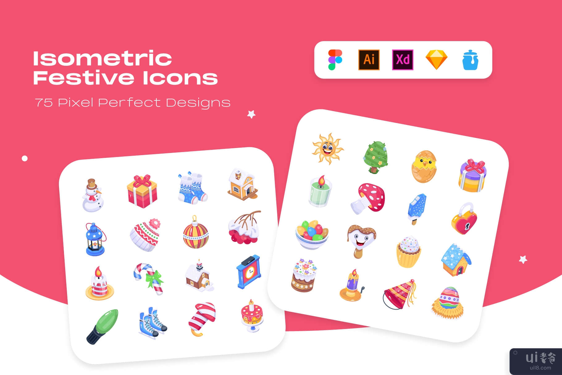75 等距节日图标(75 Isometric Festive Icons)插图5