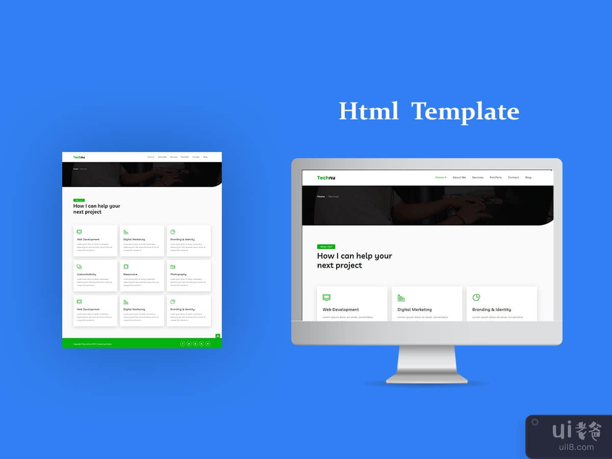 Html Template Services page Light v1