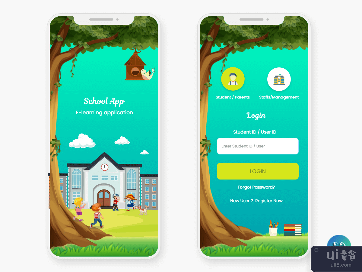 在线学校教育移动应用程序 UI 套件(Online School Education Mobile App UI Kit)插图3